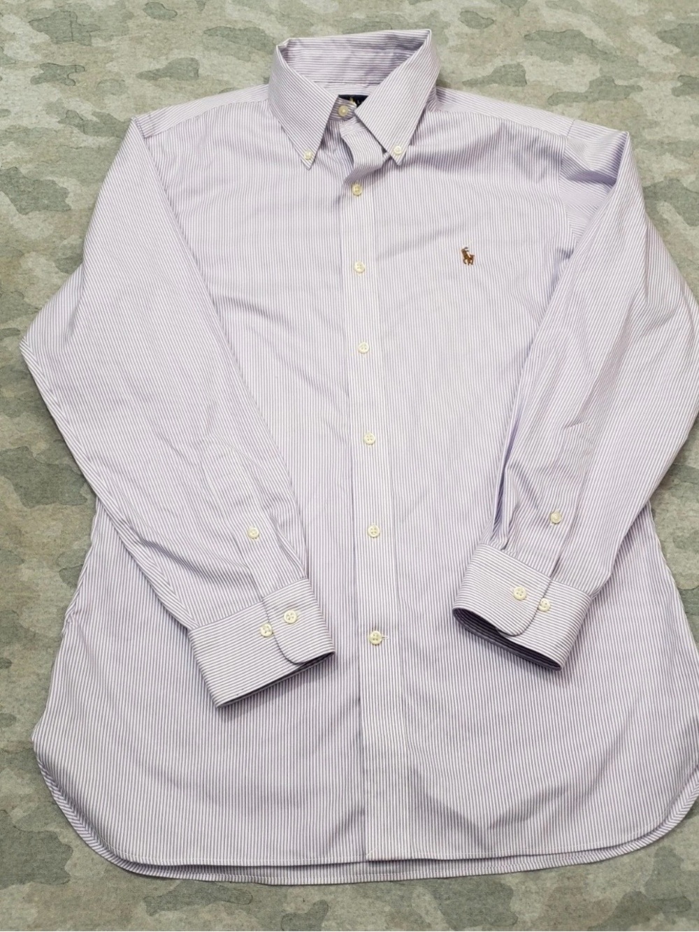 Ralph Lauren Shirt Mens 16 Purple Classic Fit Easy Care Long Sleeve Button XL